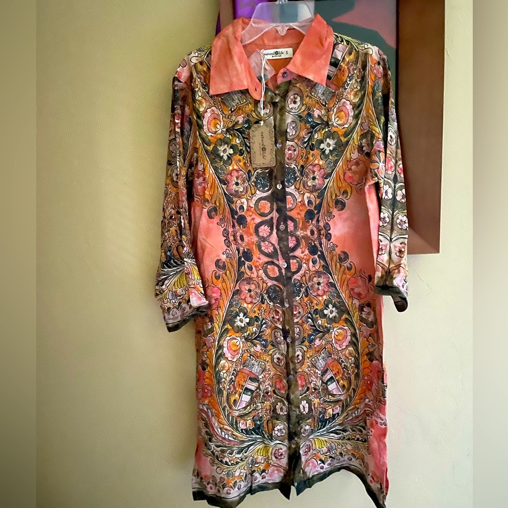 Natural Life Button-Up Shirt Dress